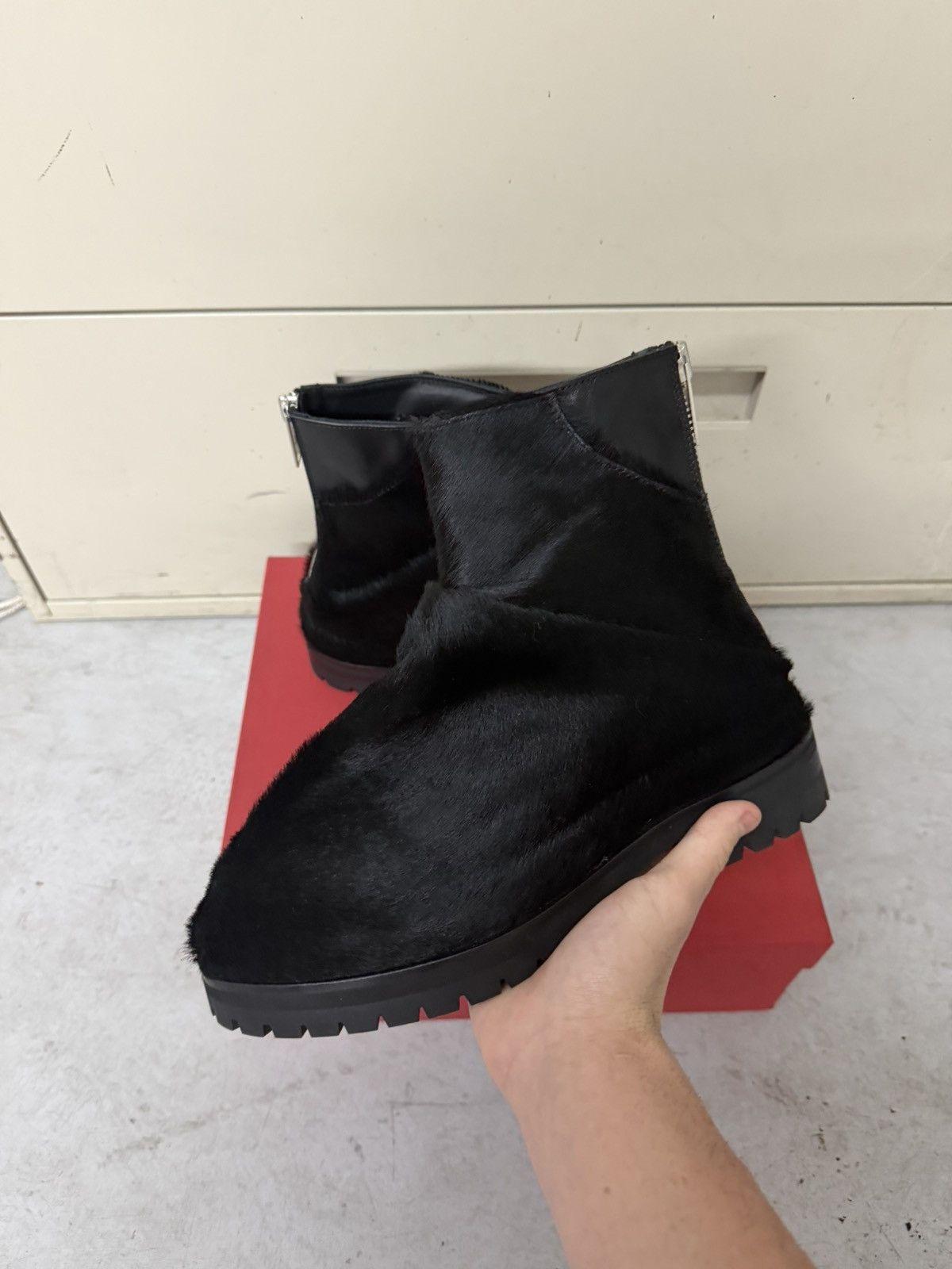 424 424 Black Pony Hair Marathon Boot Size US 7 / EU 40 - 2 Thumbnail