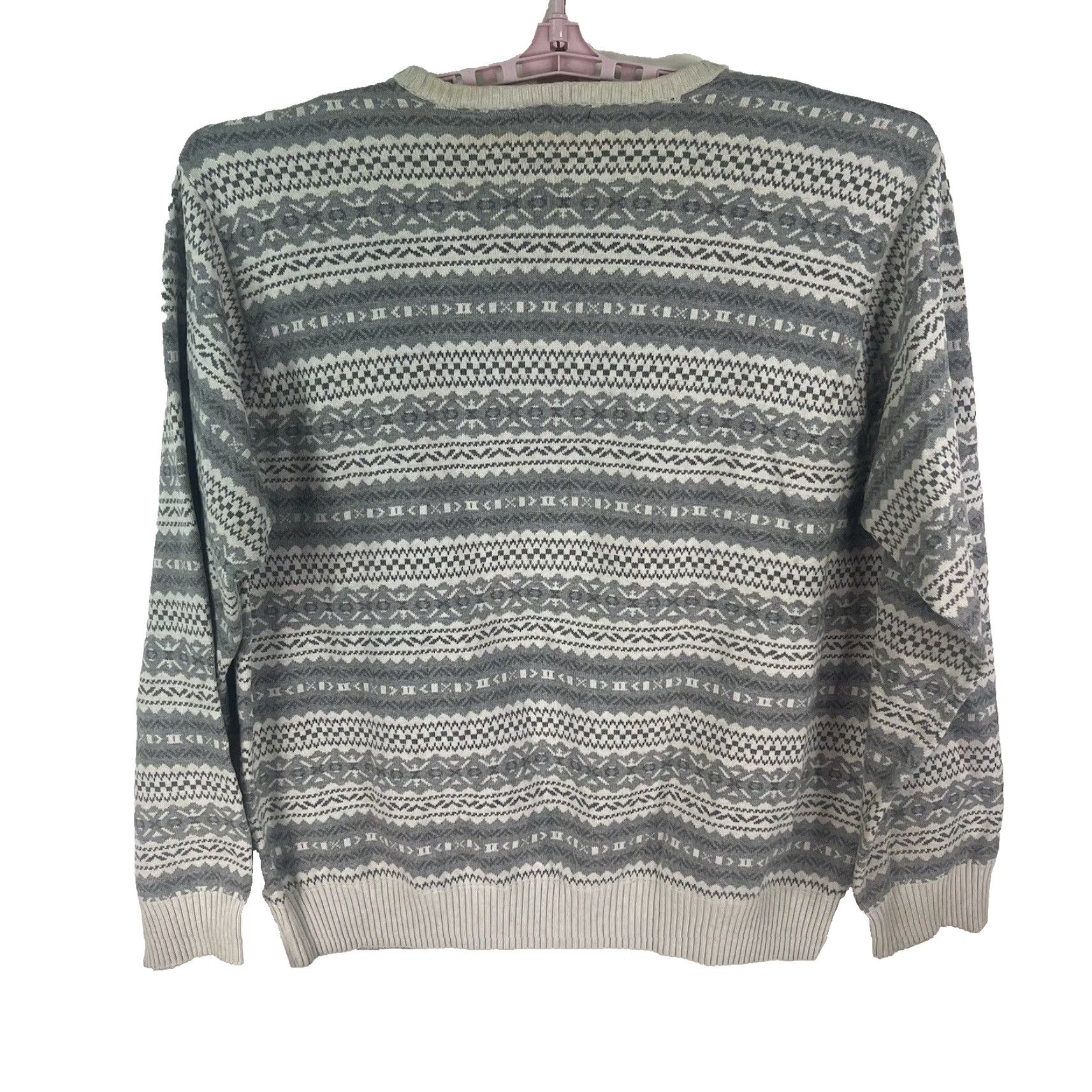Van Heusen VINTAGE Van Heusen Sweater Geometric Knit Crew Neck 2XL Men Gray Cotton Bohemian Mens Size US XXL / EU 58 / 5 - 7 Thumbnail