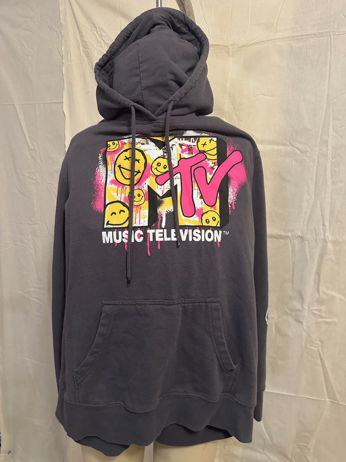 Mtv MTV Smiley Hoodie Graffiti Sz M Black Size US L / EU 52-54 / 3 - 1 Thumbnail