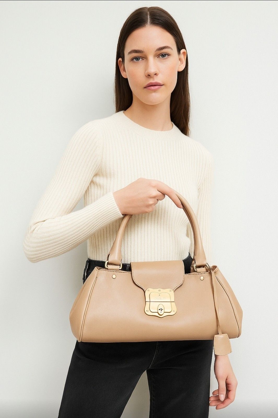 Trussardi TRUSSARDI Baguette Clip Shopper Shoulder Push Lock Handbag Size ONE SIZE - 1 Thumbnail
