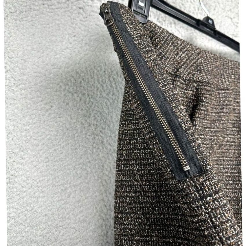 Vintage Halogen Skirt Womens 6 Brown Mini Geometric Straight Side Zip EUC Vintage No Size 28" / US 6 / IT 42 - 6 Thumbnail