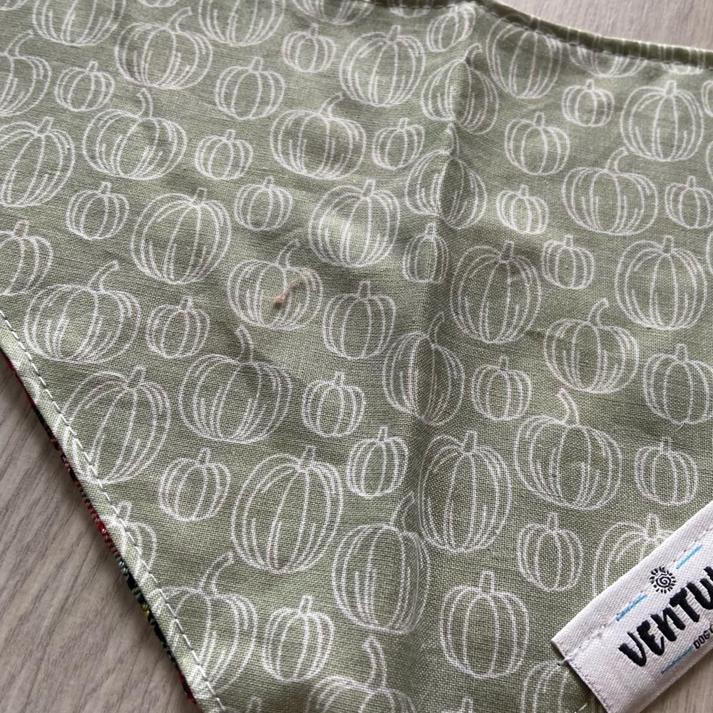 Designer Venture Dog Co Pumpkin and Plaid Dog Bandana Size ONE SIZE - 4 Thumbnail