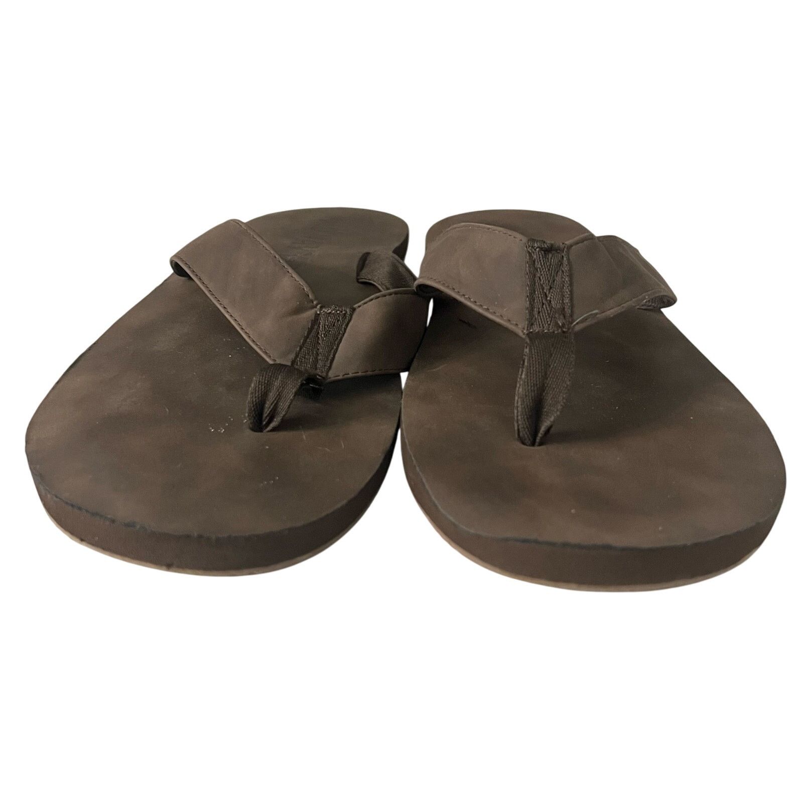 Old Navy OLD NAVY Men’s Faux Leather Brown Flip Flops Sandals 13-14 Size US 13 / EU 46 - 5 Thumbnail