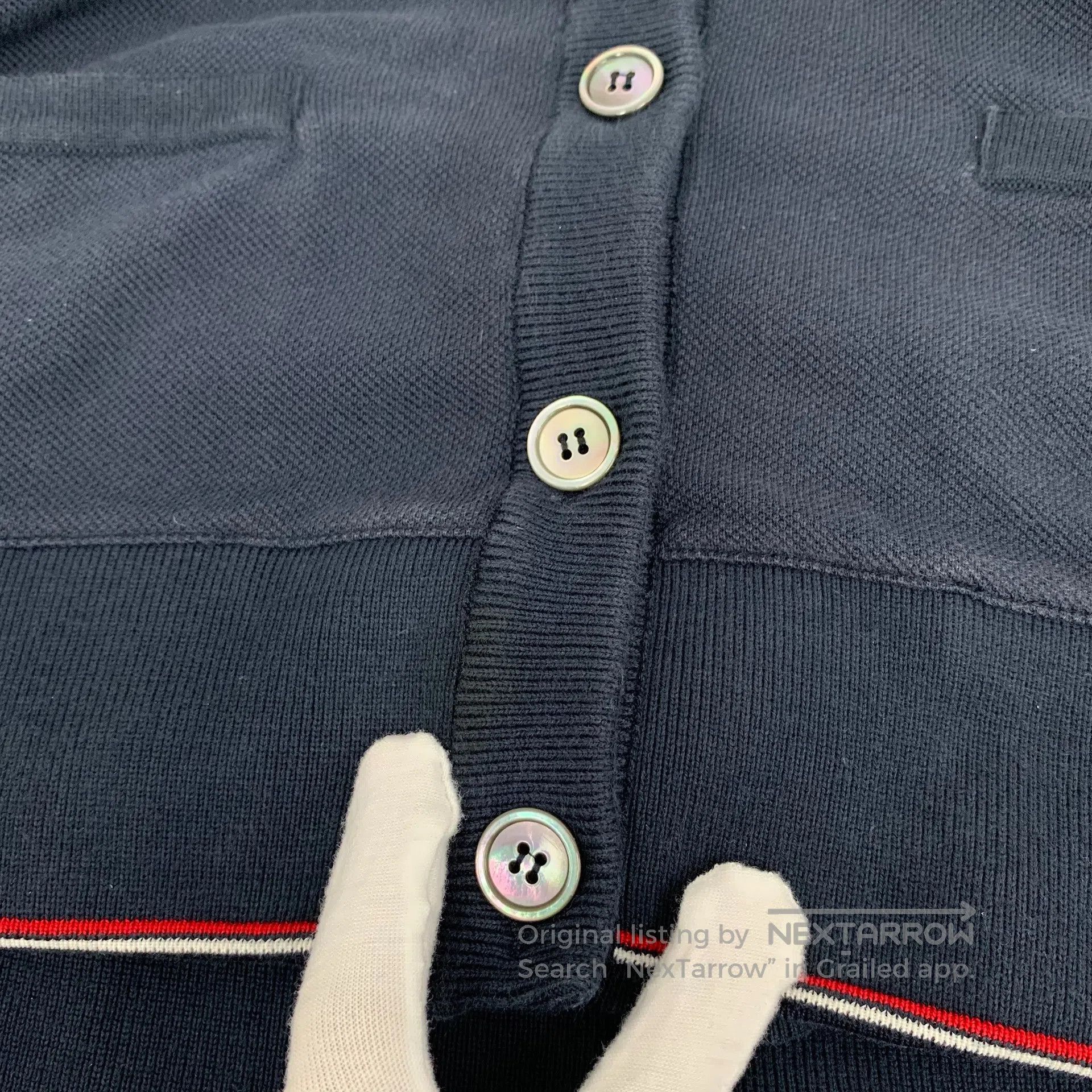 Thom Browne Thom Browne Dark blue cotton round neck long sleeve single Size M / US 6-8 / IT 42-44 - 9 Thumbnail