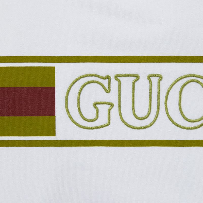 Gucci oc11z0226 Embroidered Cotton Hooded Sweatshirt in White Size US XXL / EU 58 / 5 - 7 Thumbnail