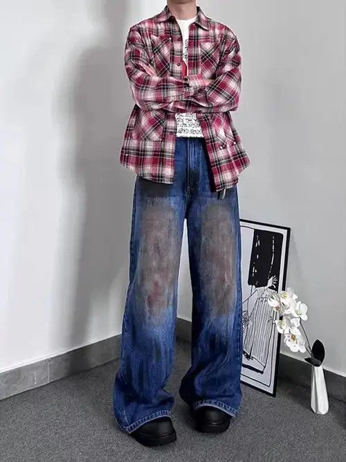 Japanese Brand × Jean Vintage West Coast washed distressed tie-dye jeans Size US 32 / EU 48 - 1 Thumbnail