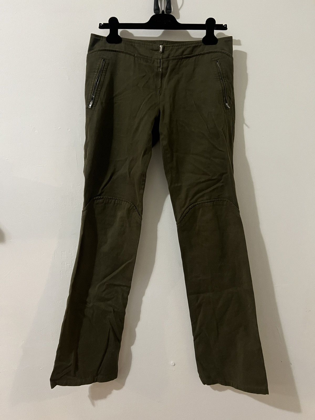 Miu Miu Miu Miu 90s Olive Green Paneled Trousers Size 30" / US 8 / IT 44 - 1 Thumbnail