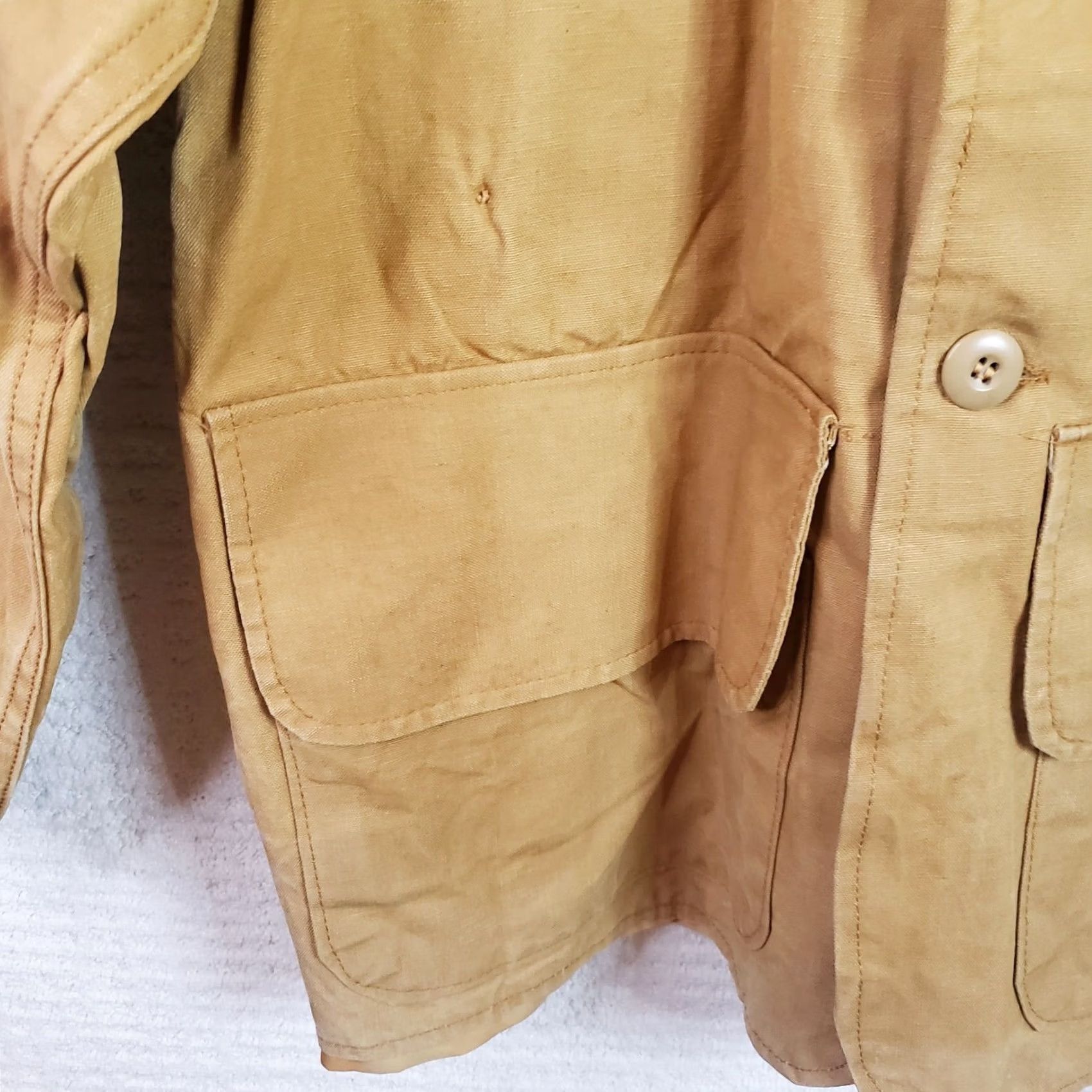Vintage VINTAGE Canvasback Jacket Overcoat Hunting Coat with Game Bag Men Small Tan Beige Pockets Corduroy Collar Mid-Length 70s-80s Size US S / EU 44-46 / 1 - 7 Thumbnail