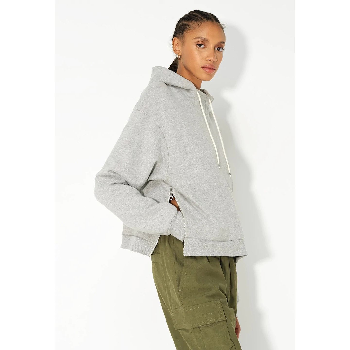 John Elliott John Elliott Women's Villain Cropped French Terry Hoodie Size XS / US 0-2 / IT 36-38 - 4 Thumbnail