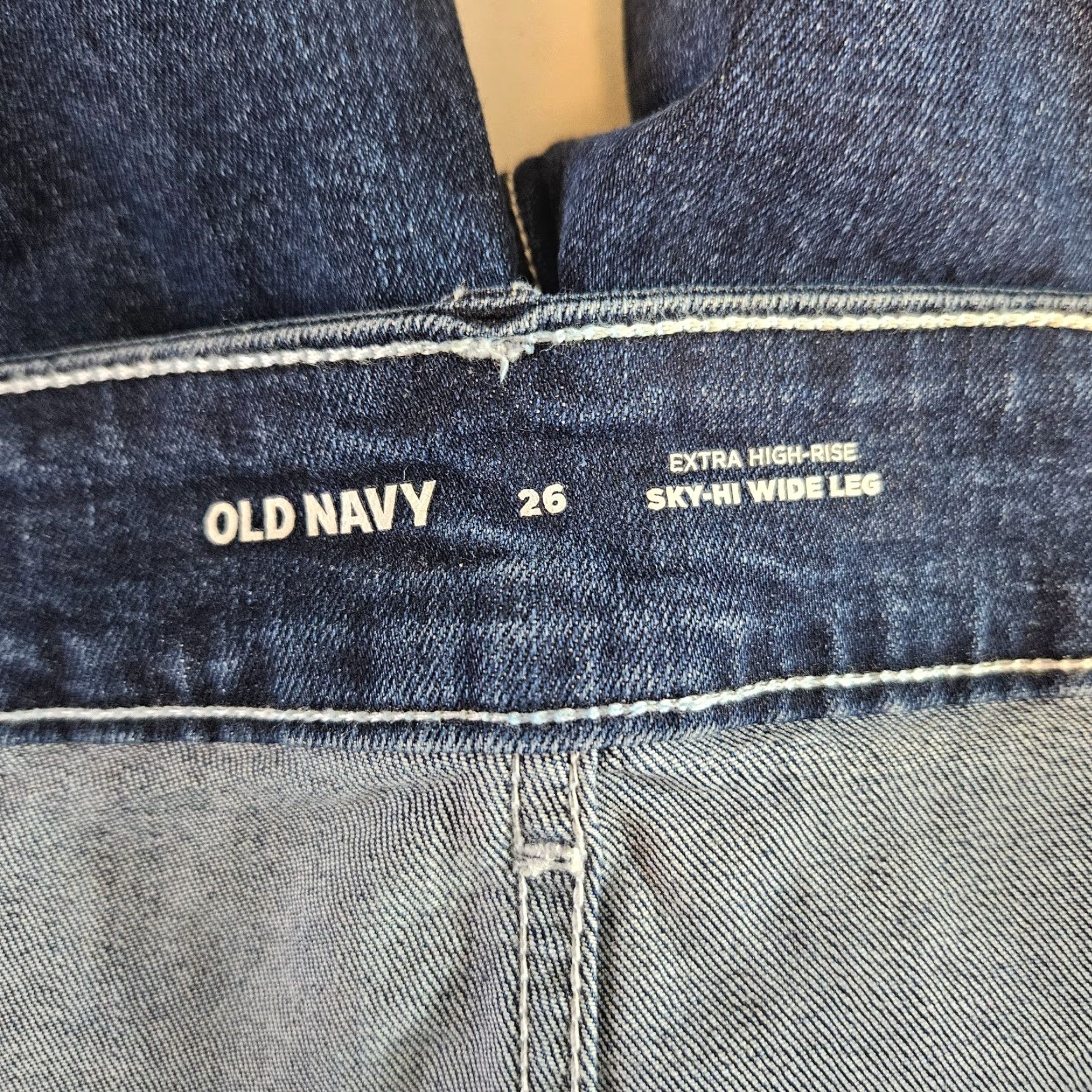 Old Navy Old Navy Womens Sky Hi Wide Leg Jeans Sz 26 Blue Dark Wash Size 26" / US 2 / IT 38 - 8 Thumbnail