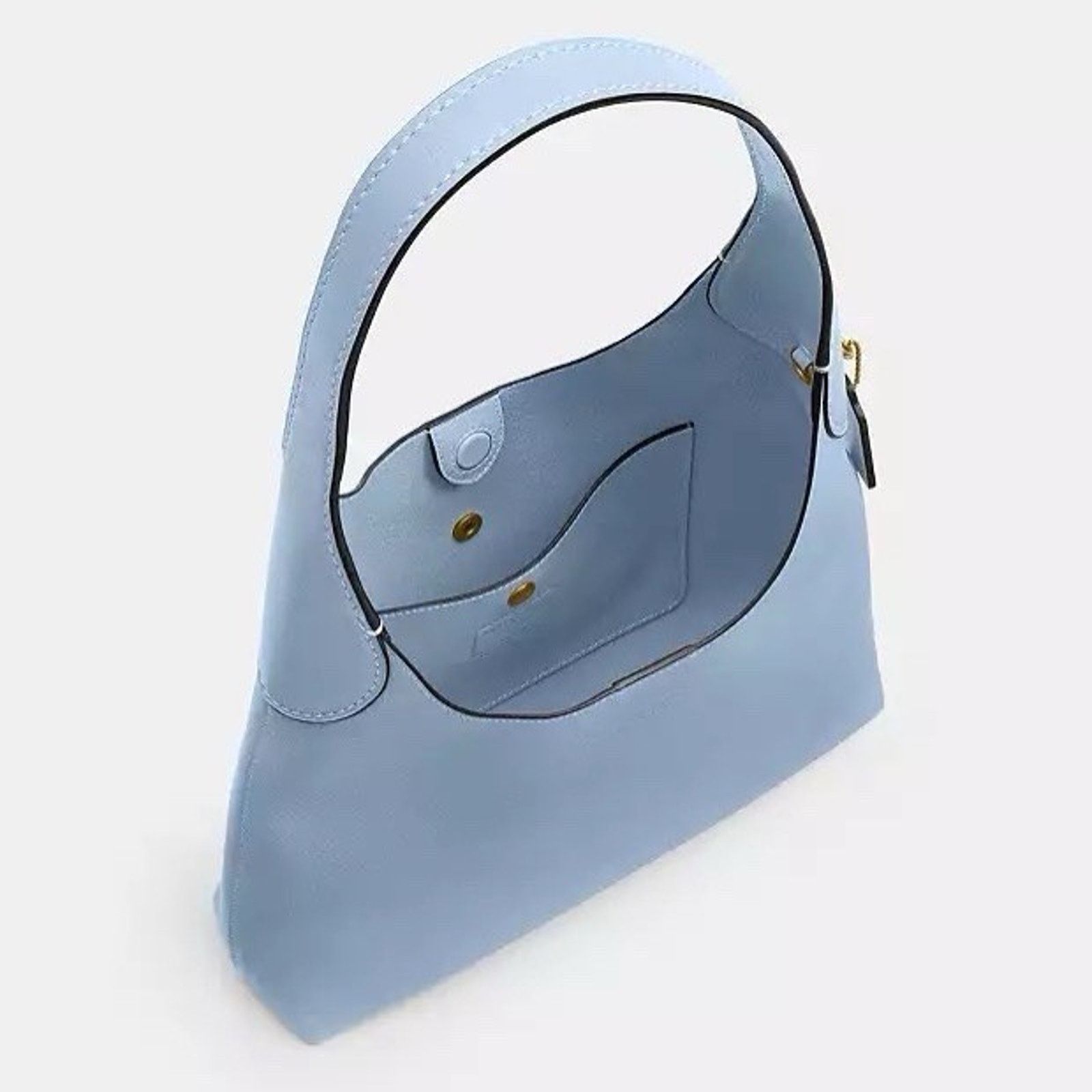 Coach NWT COACH Brooklyn Shoulder Bag 28 Leather Brass/Bluebell Size ONE SIZE - 13 Thumbnail