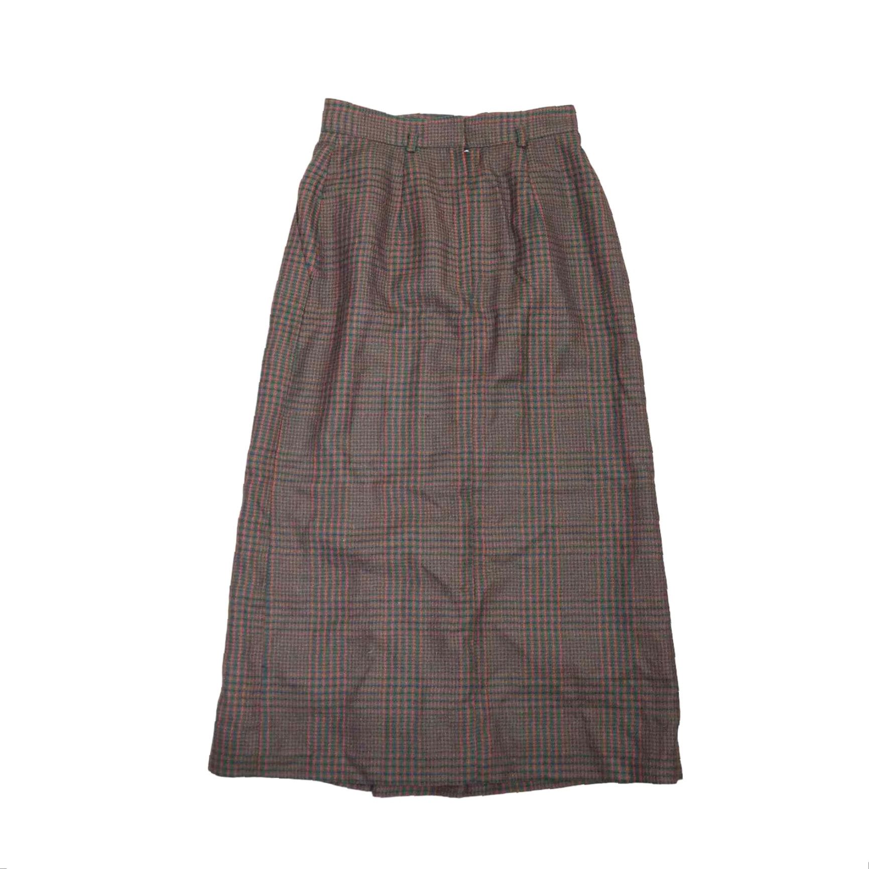 Jones New York VINTAGE Jones New York plaid wool midi skirt 90s Green Red 6 Women/Ladies Waist 24 A-line Tailored Wear to Work Size 42" / US 20 - 3 Thumbnail
