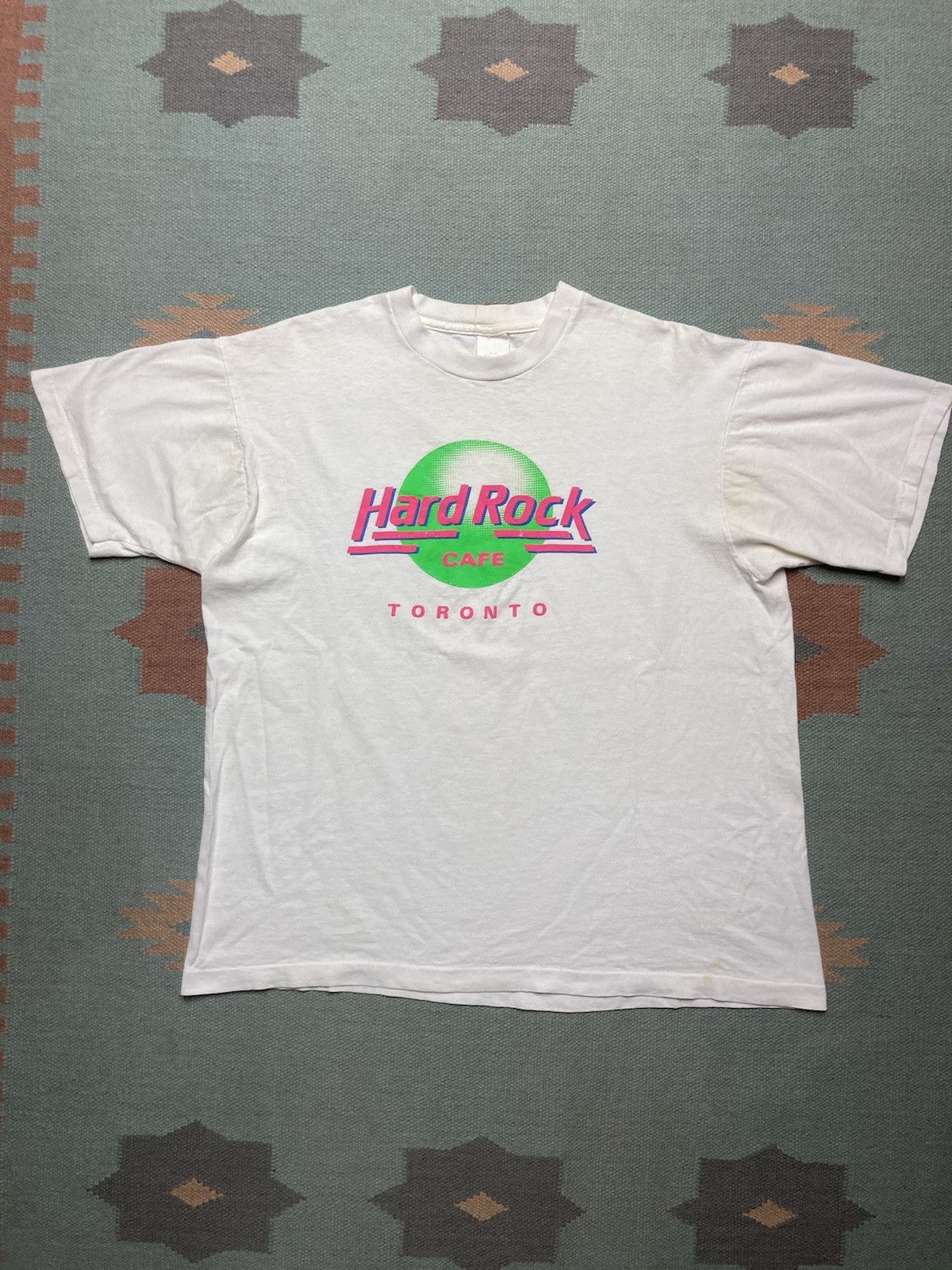 Hard Rock Cafe × Vintage 90s graphic t shirt Hard Rock Cafe Toronto canada neon XL Size US XL / EU 56 / 4 - 1 Thumbnail