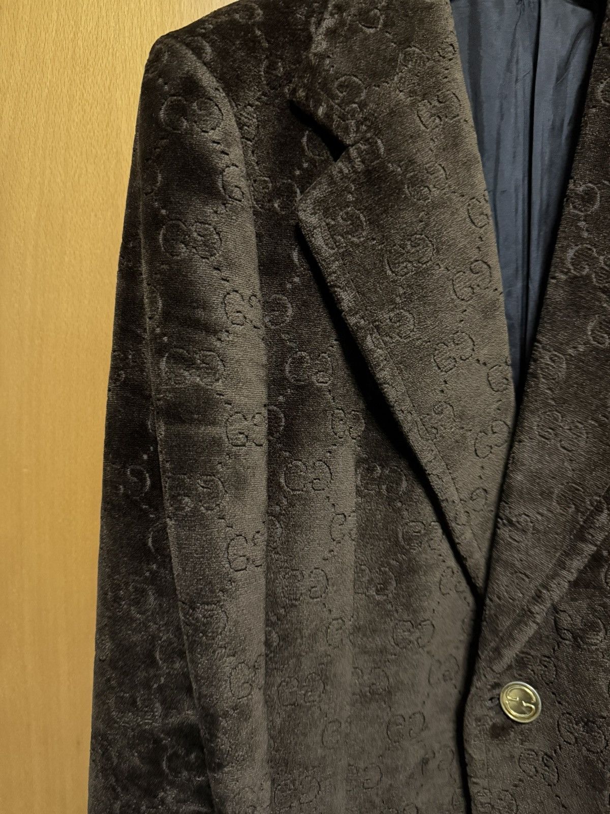 Gucci 80s Gucci Suede Monogram Jacket Blazer Size US S / EU 44-46 / 1 - 4 Thumbnail