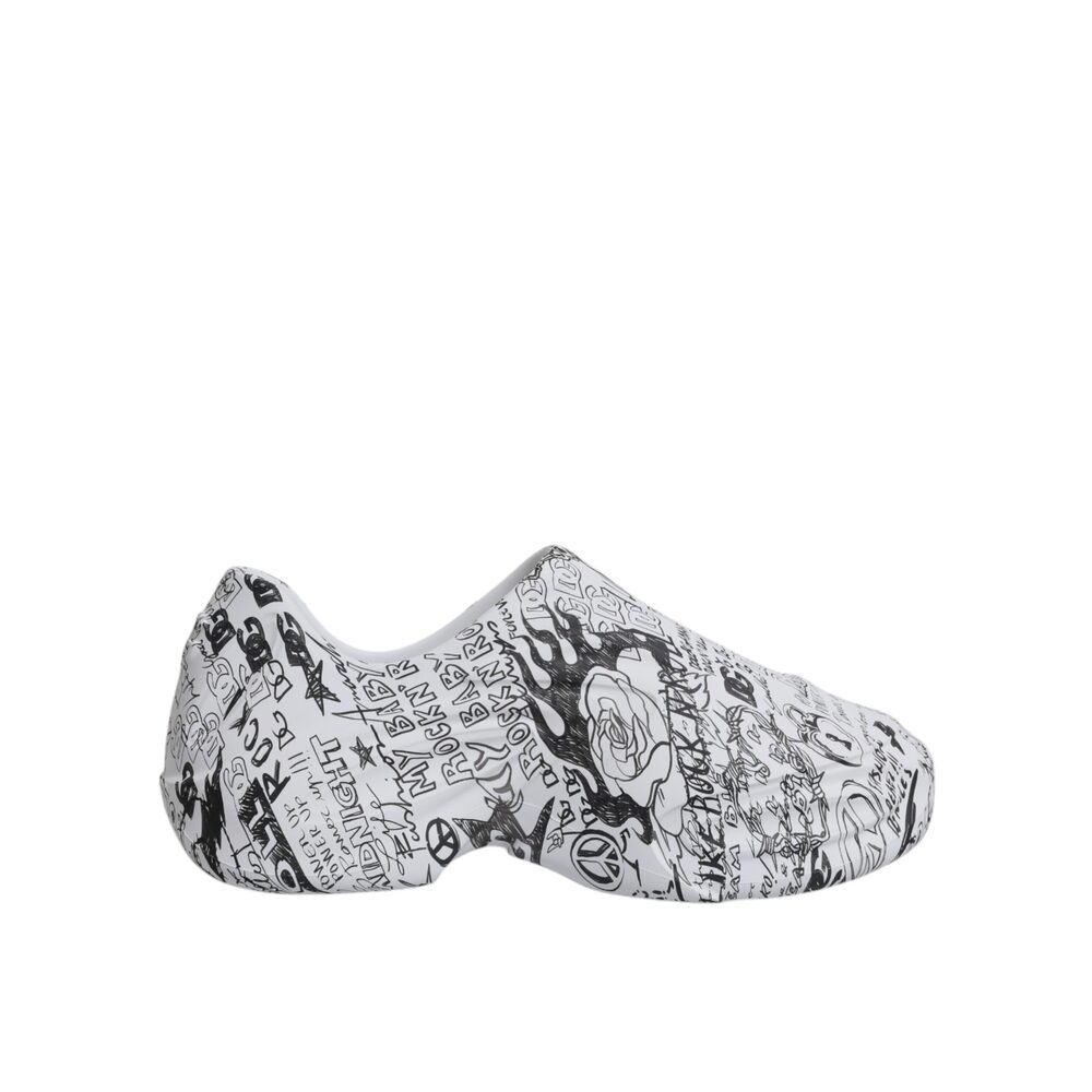Dolce & Gabbana Dolce & Gabbana White Black Graffiti Daymaster Sneakers Shoe Size US 7 / EU 40 - 1 Thumbnail