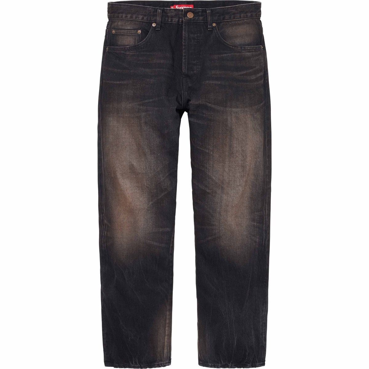 Supreme Supreme DISTRESSED LOOSE FIT SELVEDGE JEAN 34 Washed Black