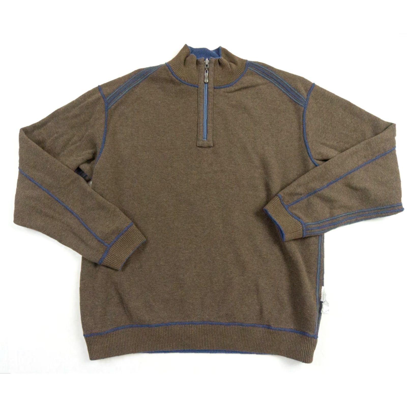 Tommy Bahama VINTAGE Tommy Bahama Sweater Shirt Adult X-Large Blue 1/4 Zip Reversible Outdoor Mens Size US XL / EU 56 / 4 - 7 Thumbnail