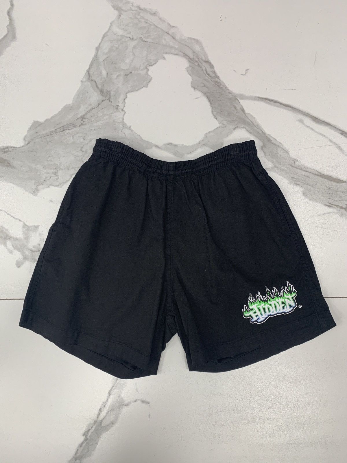 HIDDEN HIDDEN NY Flame Shorts “Black” Size US 30 / EU 46 - 1 Thumbnail