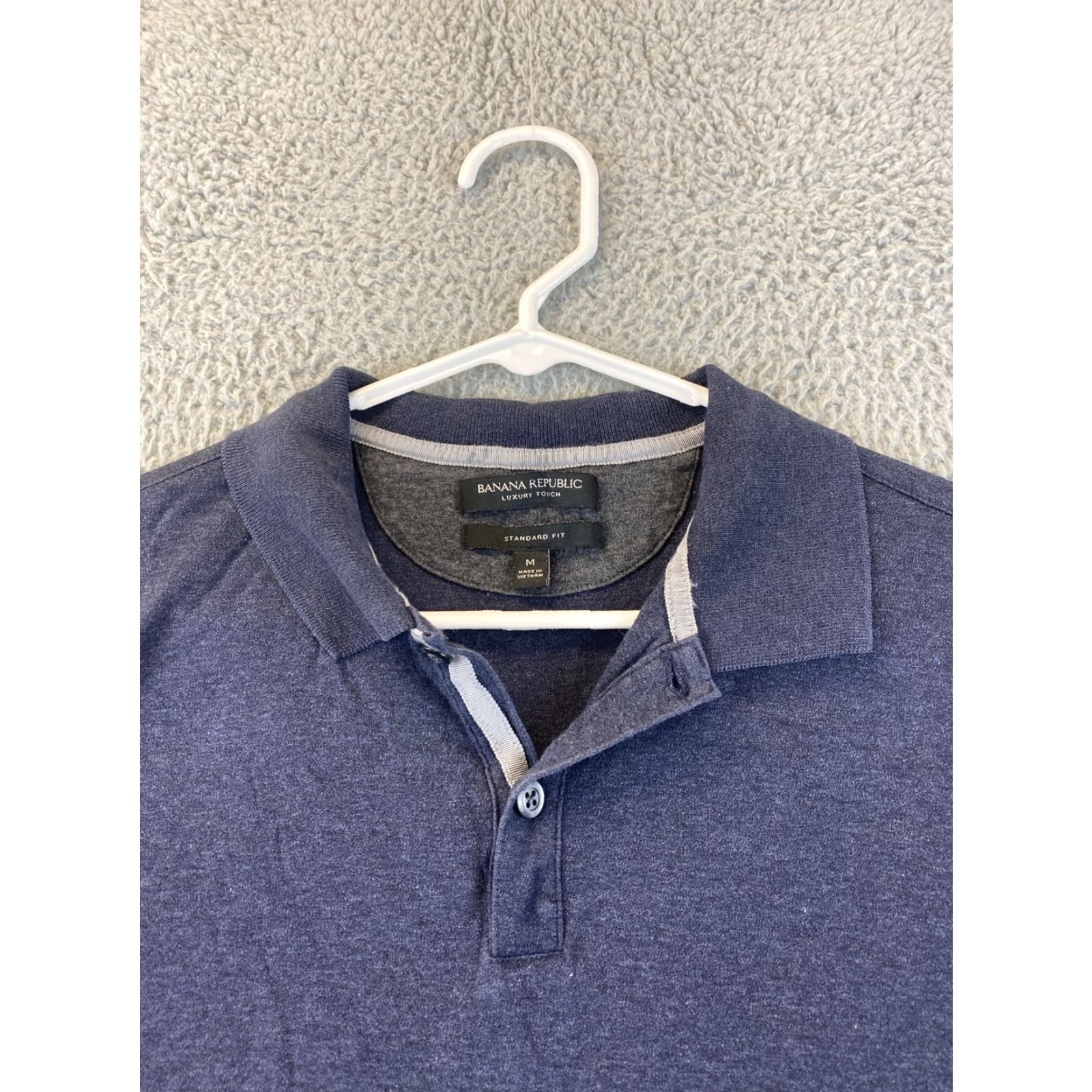 Banana Republic Banana Republic Polo Shirt Men M Gray Solid Short Sleeve Golf Preppy Size US M / EU 48-50 / 2 - 2 Thumbnail