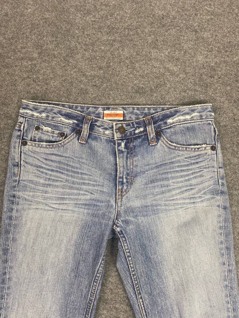 Japanese Brand sweet camel low bootcut denim nice design Size 31" - 9 Thumbnail