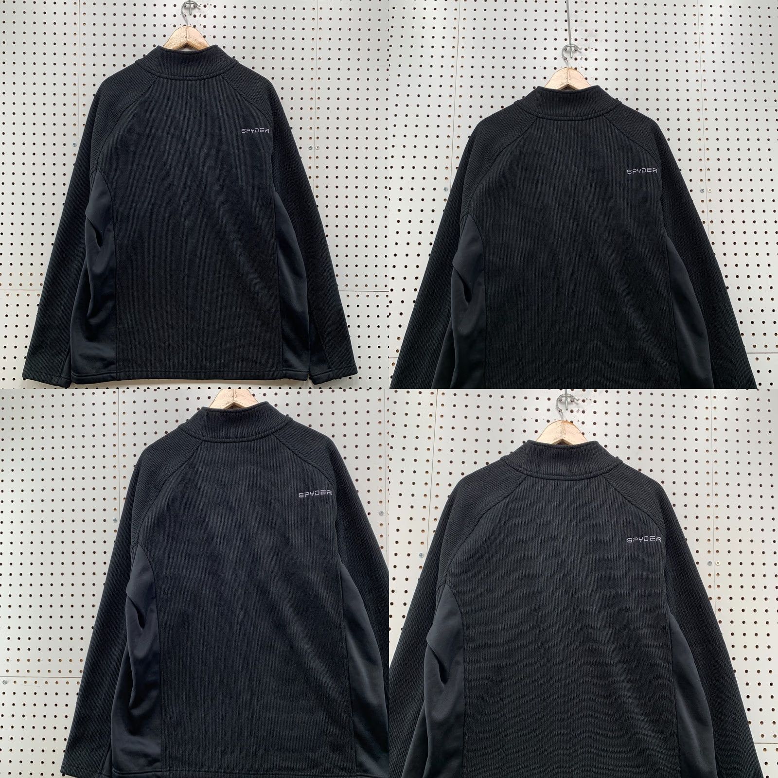 Spyder Spyder 1/4 Zip Pullover Sweatshirt Mens XL Black Waffle Knit Long Sleeve Size US XL / EU 56 / 4 - 9 Thumbnail
