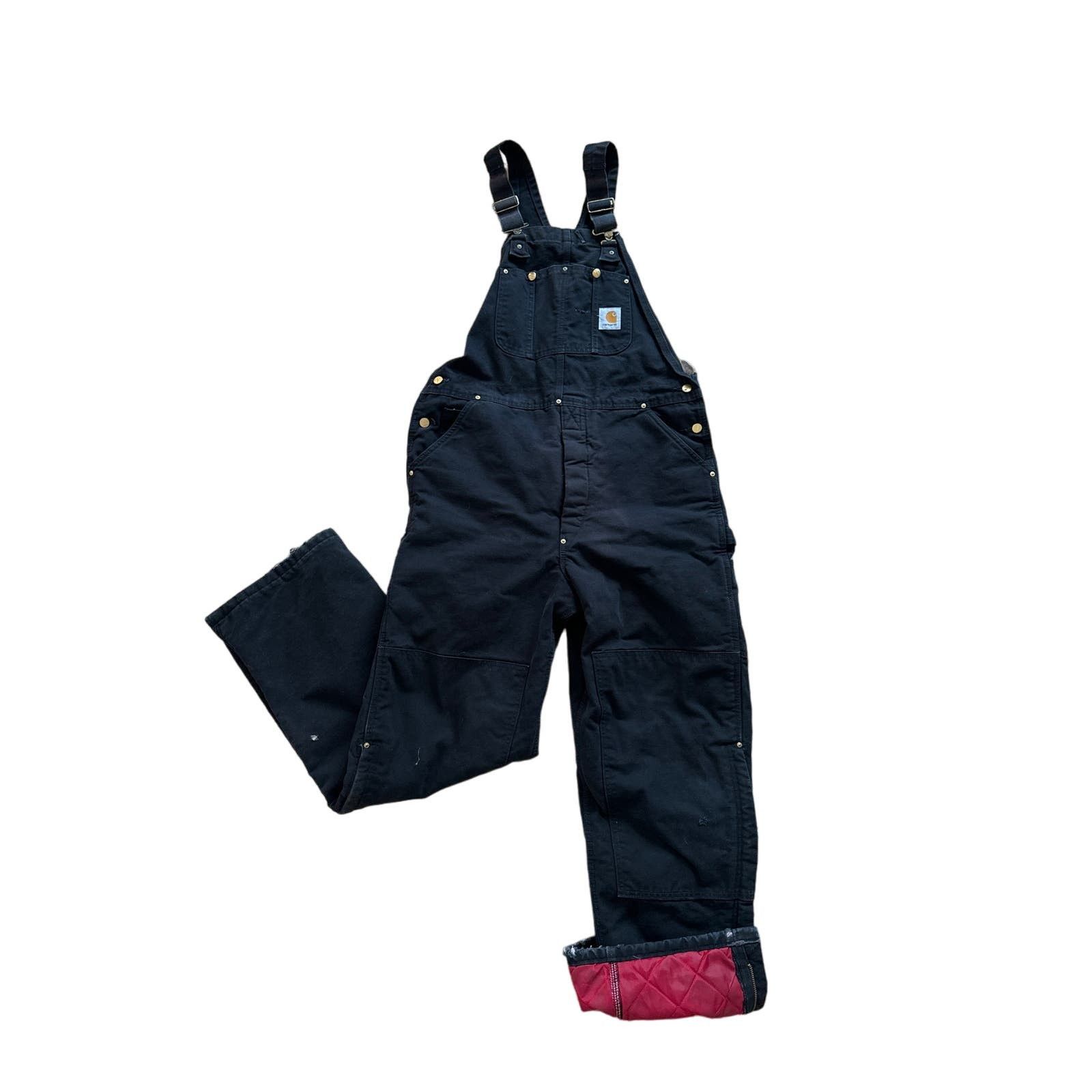 Image of Vintage Carhartt Insulated Lined Duck Overalls Black 36X34, Men's (Size 38)