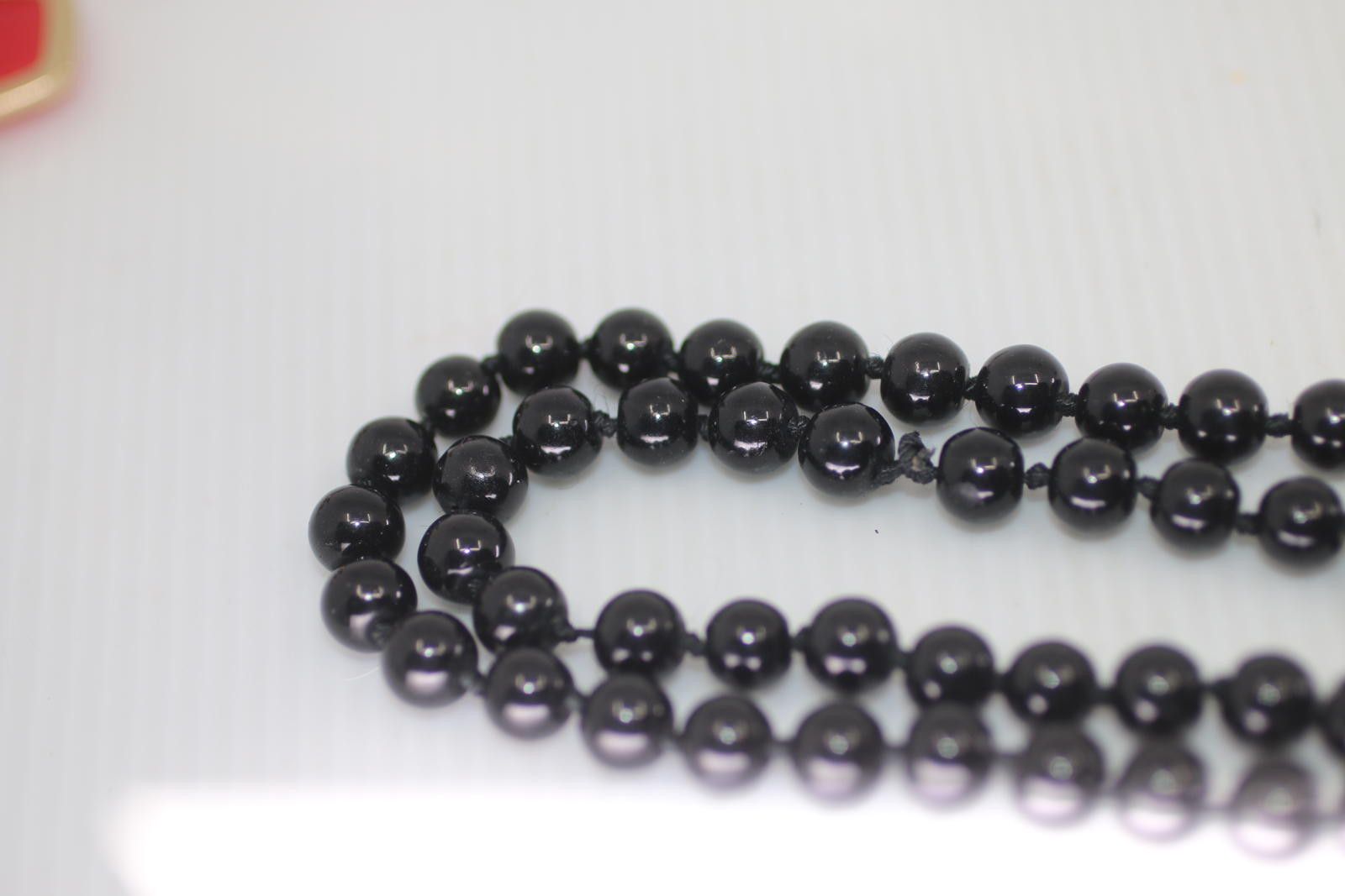 The Unbranded Brand Vintage Black Glass Bead Necklace Long Knotted Strand Style Size ONE SIZE - 5 Thumbnail
