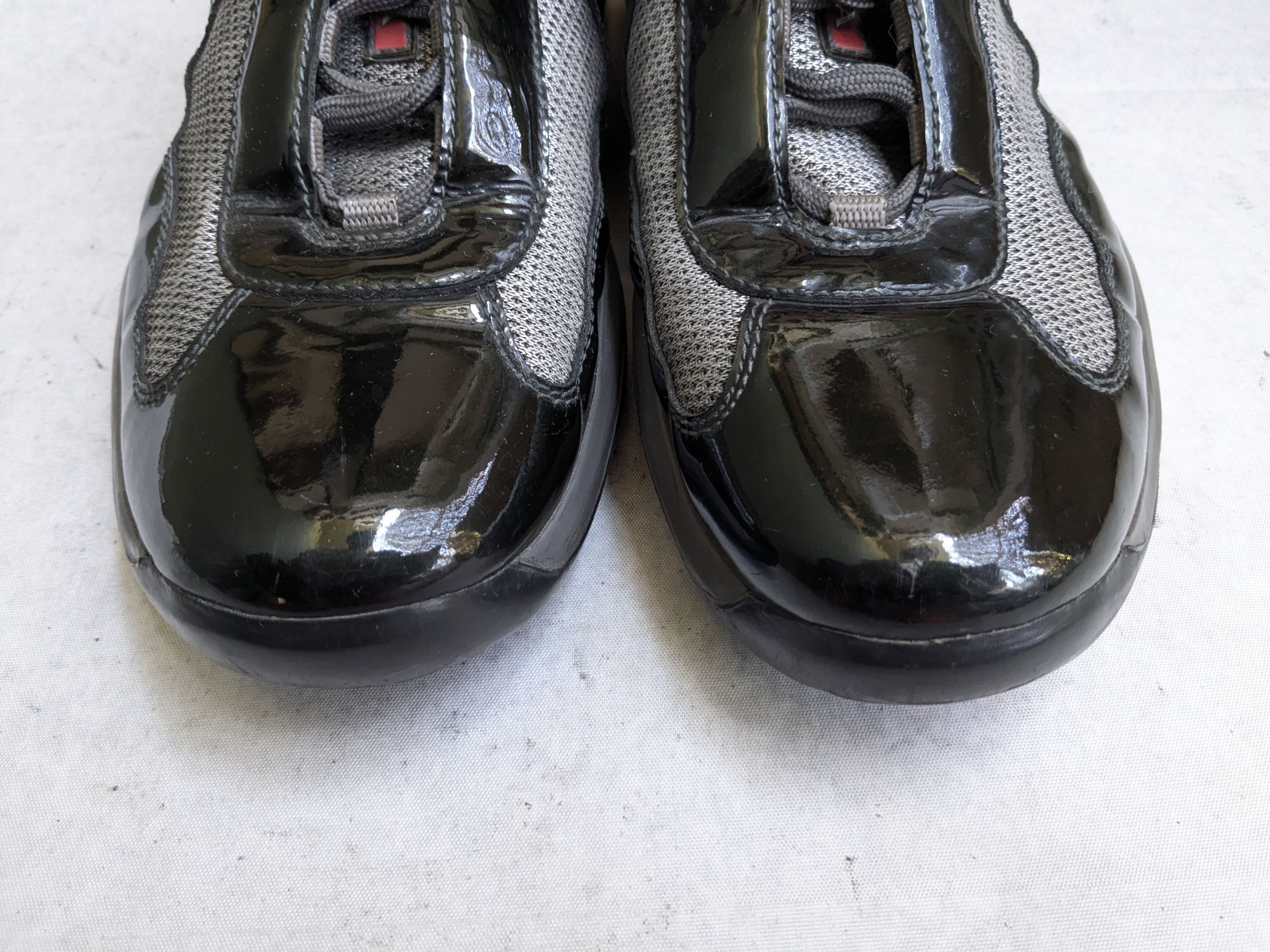 Prada Prada America's Cup Sneakers Gray Patent Leather 9 Low Top Size US 9 / EU 42 - 3 Thumbnail