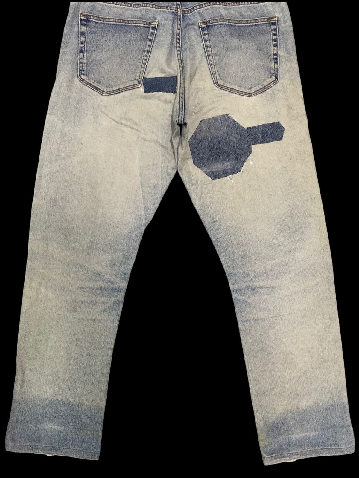 Undercover × Uniqlo Vintage Uniqlo Blue Wash Patchwork Distressed Jeans (Rework) Size US 33 - 15 Thumbnail