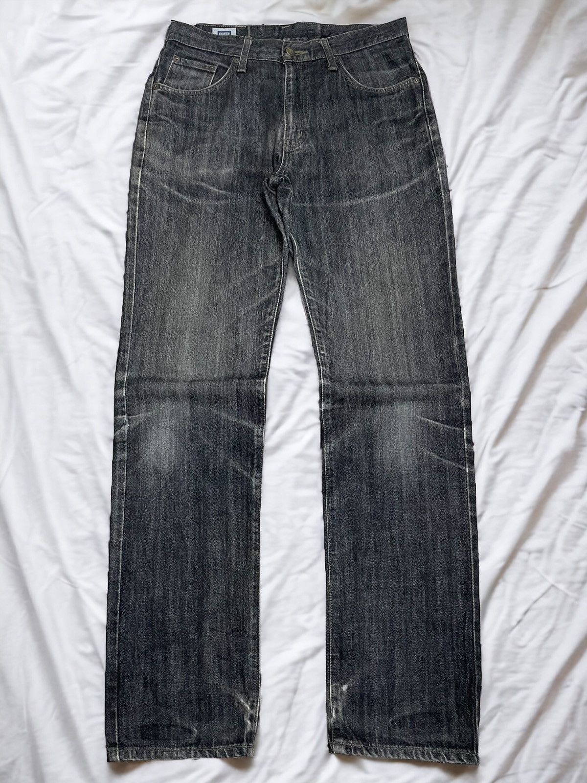 Edwin × Japanese Brand Edwin 403 International Basic Black Washed Distressed Denim Size US 32 / EU 48 - 1 Thumbnail