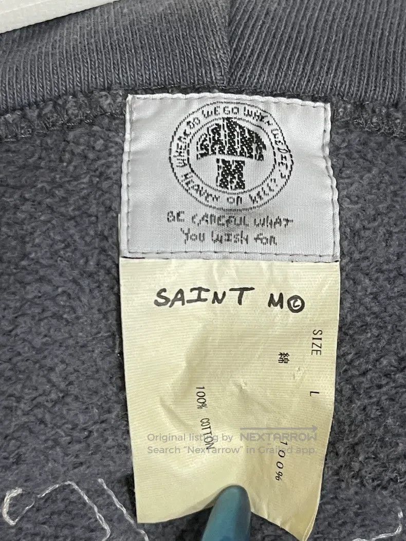 Saint Michael Saint Michael Washed blue distressed sweatshirt hoodie Size US L / EU 52-54 / 3 - 6 Thumbnail