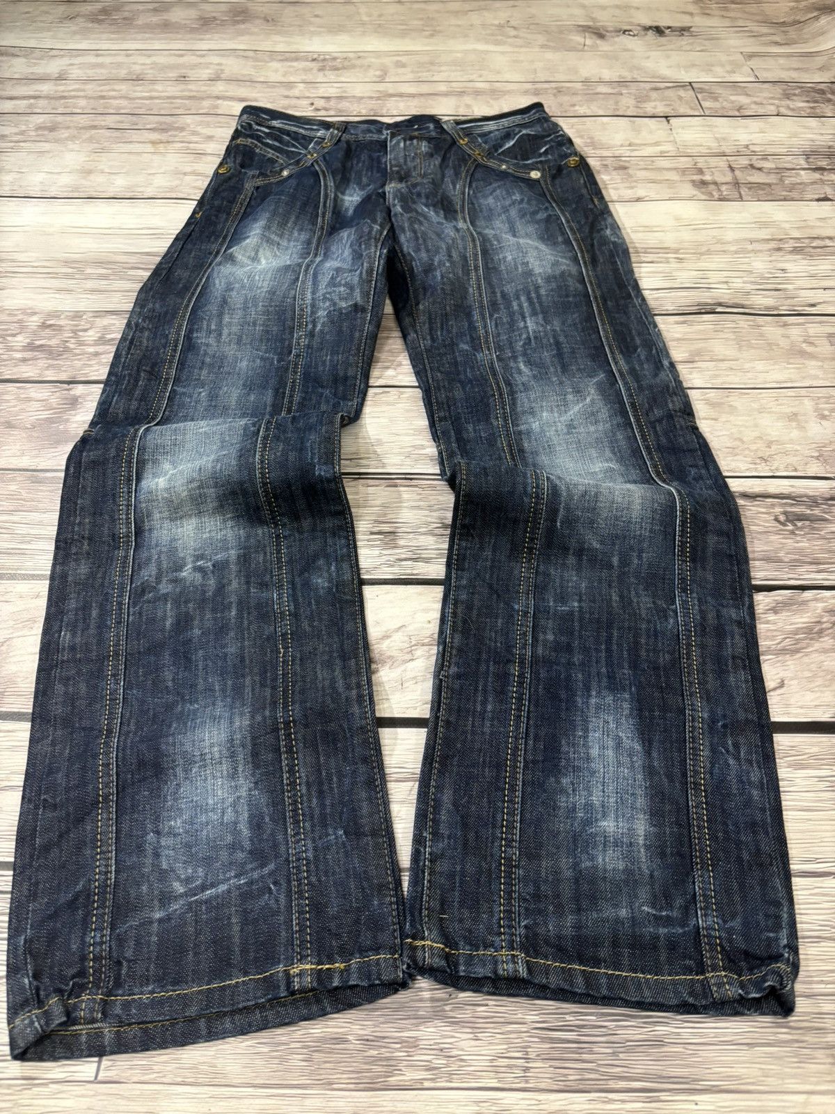 If Six Was Nine × Japanese Brand × Vintage Vintage Rick Owens Junya Watanabe Style Washed Jeans Size US 30 / EU 46 - 2 Thumbnail