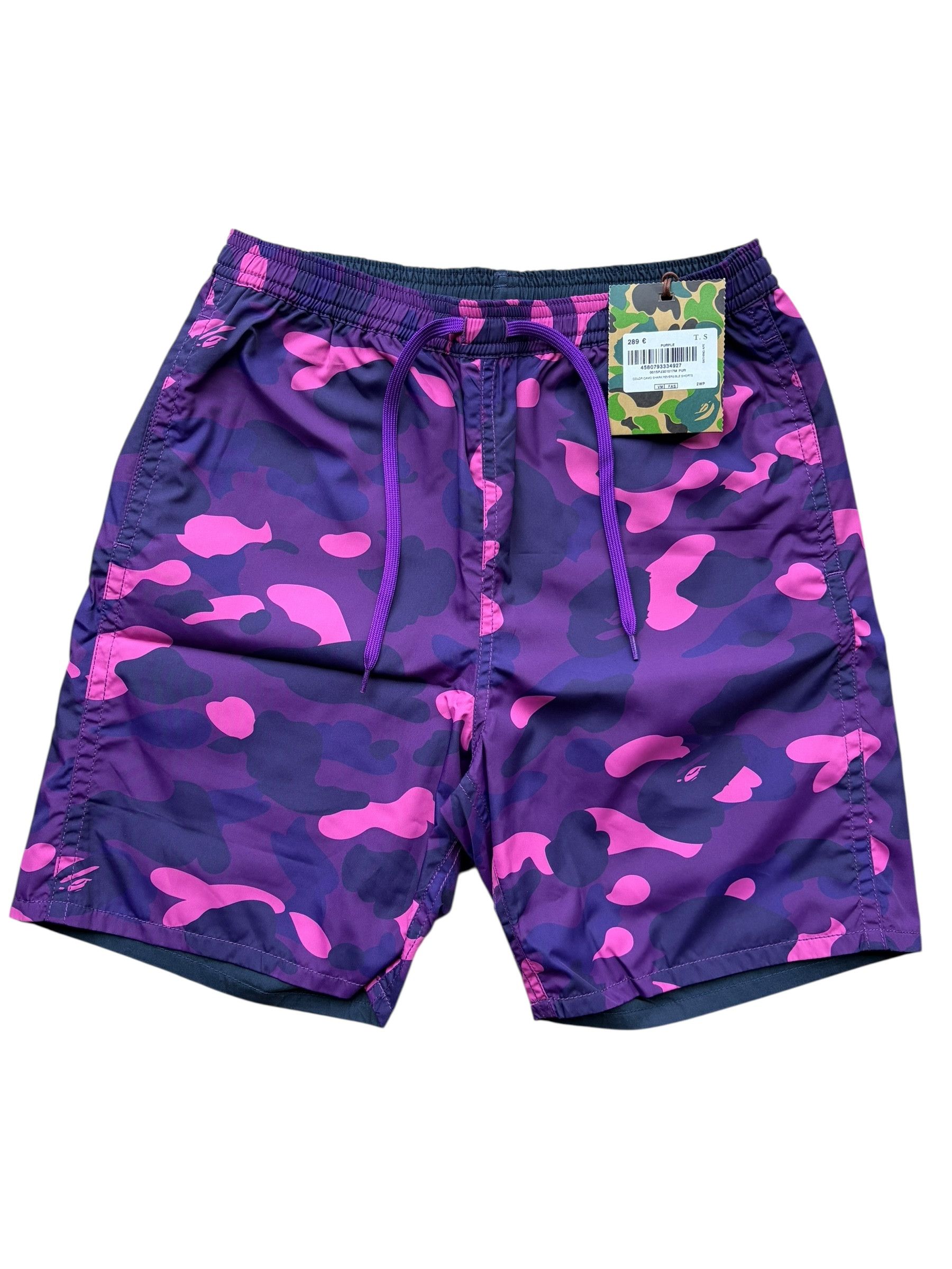 Bape Bape Purple Camo Navy Shark Reversible Shorts Size US 30 / EU 46 - 1 Thumbnail