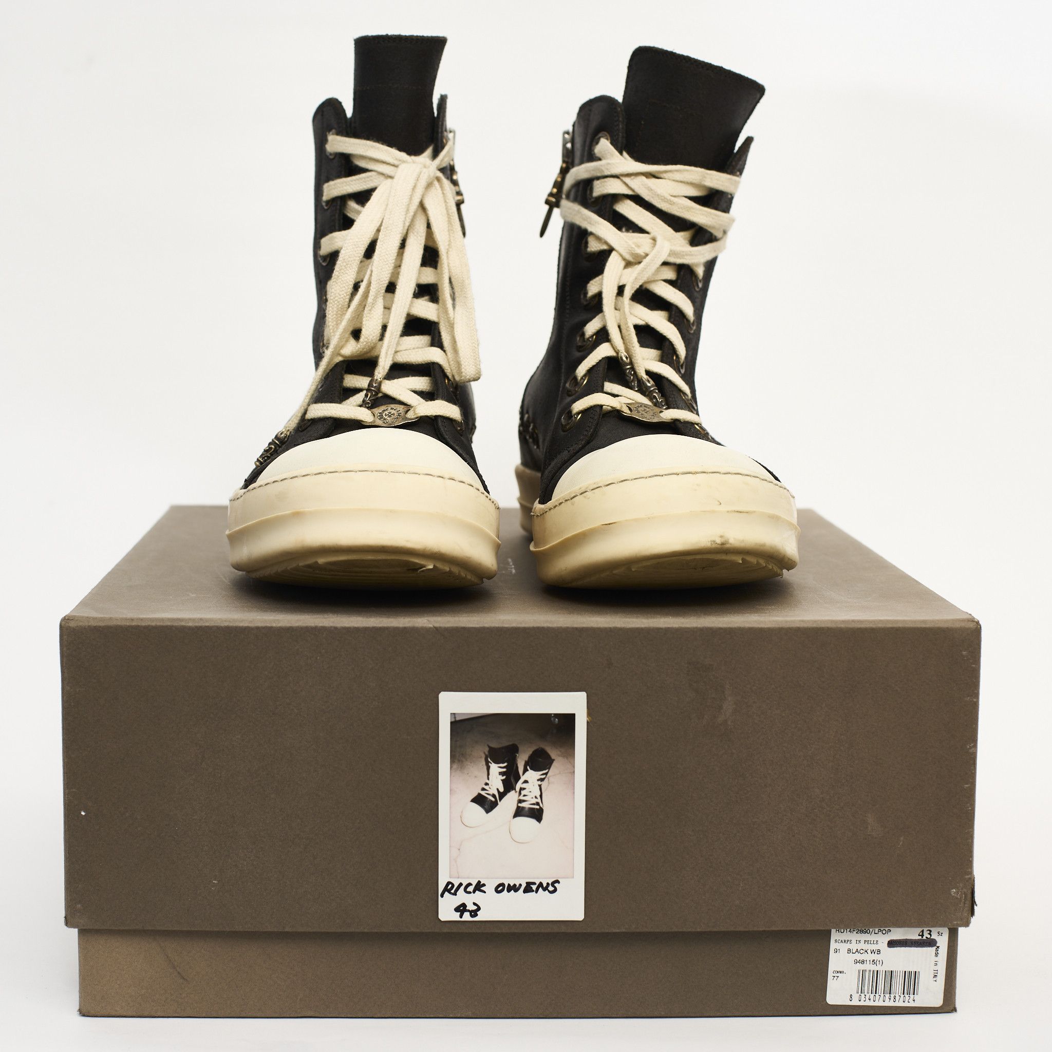 Chrome Hearts Rick Owens Blister Leather Ramones Size 43