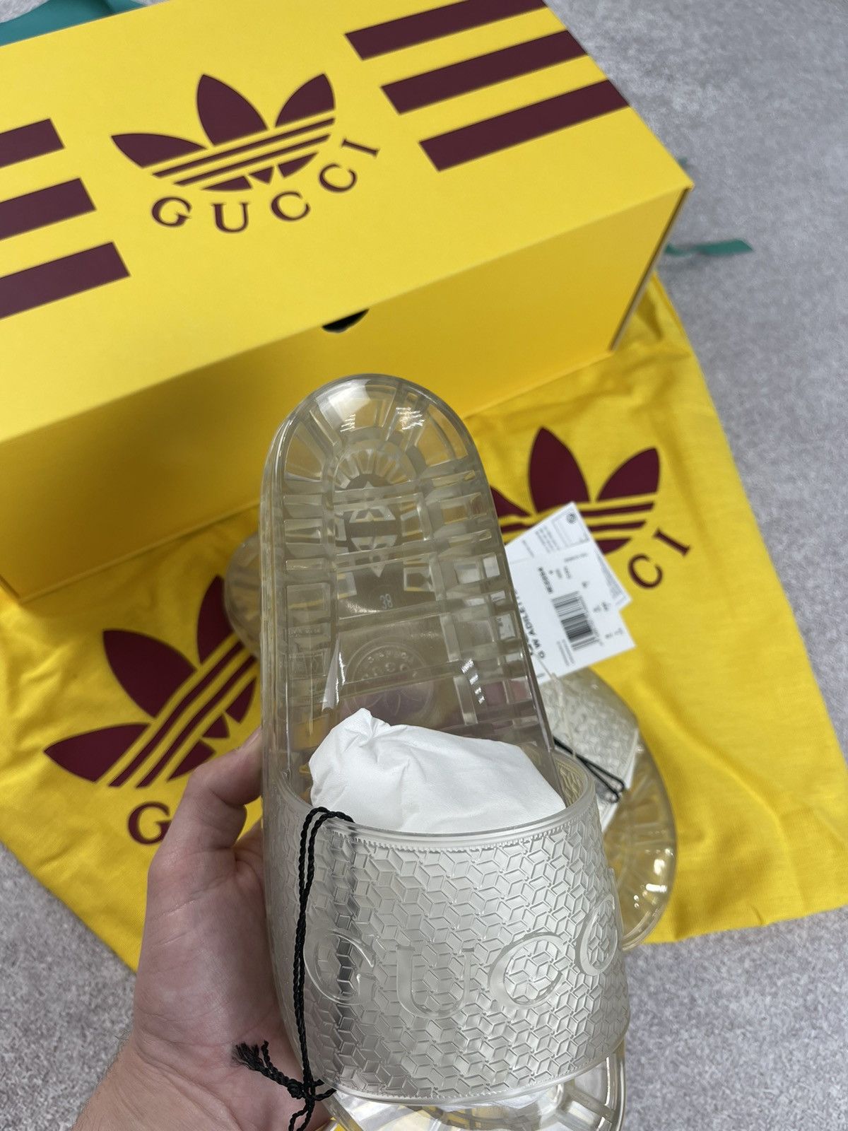 Adidas × Gucci Adidas x Gucci Rubber Slide Sandals Clear Size 39 Size US 7 / IT 37 - 7 Thumbnail