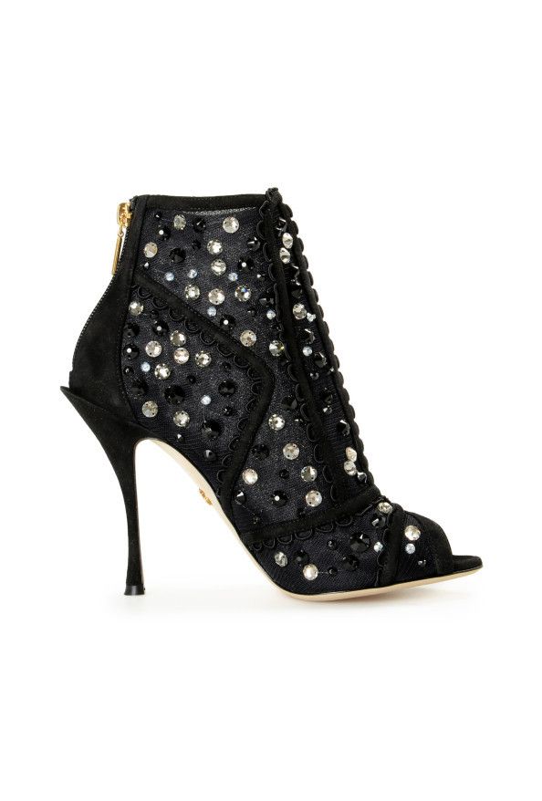Dolce & Gabbana o1y0825 Spool Heel Ankle Boots in Black Size US 7.5 / IT 37.5 - 2 Thumbnail