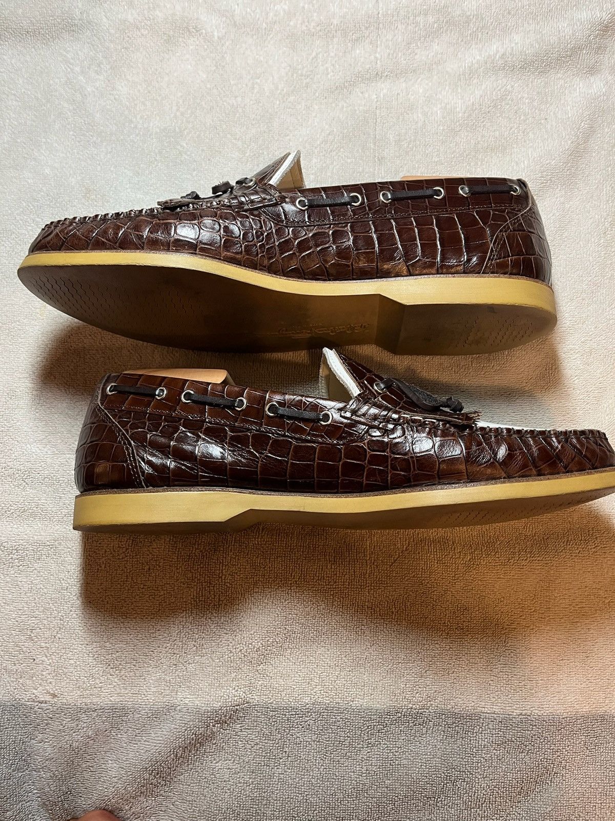 Salvatore Ferragamo Crocodile Dress Loafers Size US 9 / EU 42 - 2 Thumbnail