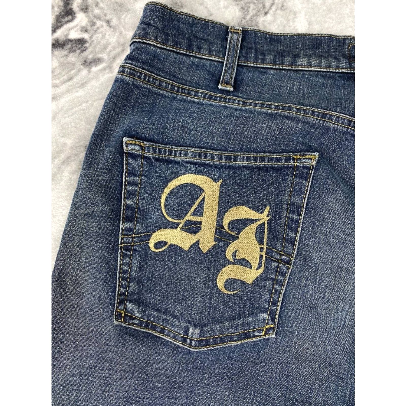 Vintage VINTAGE Armani Jeans Denim Baggy Jeans Big Logo 90s Men Blue 38 Regular Mens Jeans Size US 38 / EU 54 - 6 Thumbnail