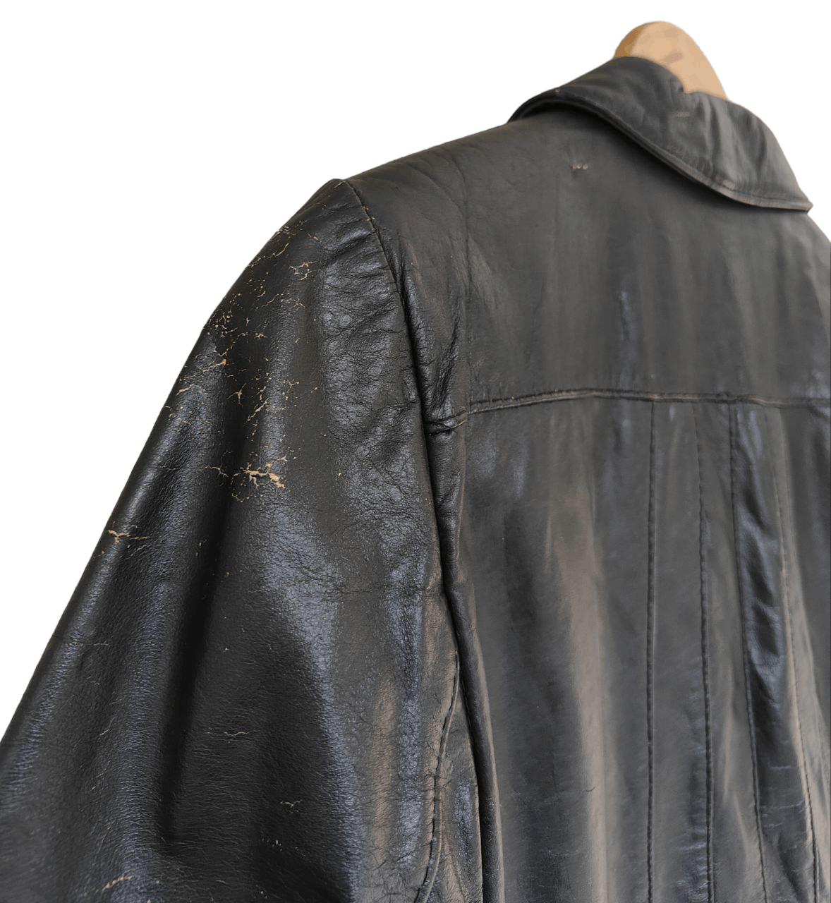 Vintage ❎ Vintage Leather Trench Worn Coat Jacket Size S / US 4 / IT 40 - 14 Thumbnail
