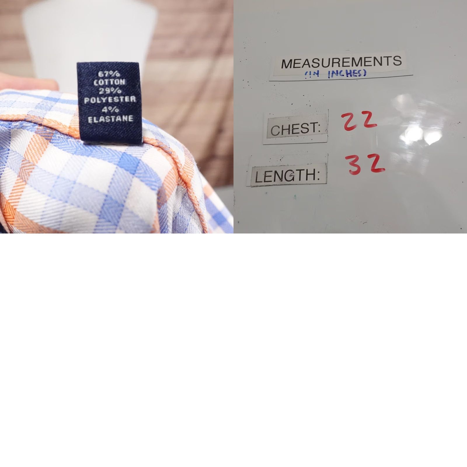 Chaps Chaps Dress Shirt Mens 15.5 34/35 White Check Regular Fit Comfort Stretch Wrinkle Free Shirt Mens Size 42R - 8 Thumbnail