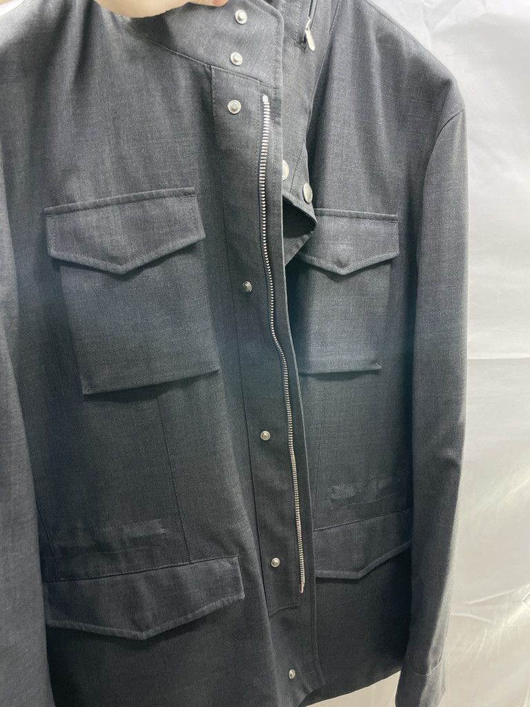 Brunello Cucinelli BRUNELLO CUCINELLI Wool Nylon Charcoal Utility Jacket Size US L / EU 52-54 / 3 - 8 Thumbnail