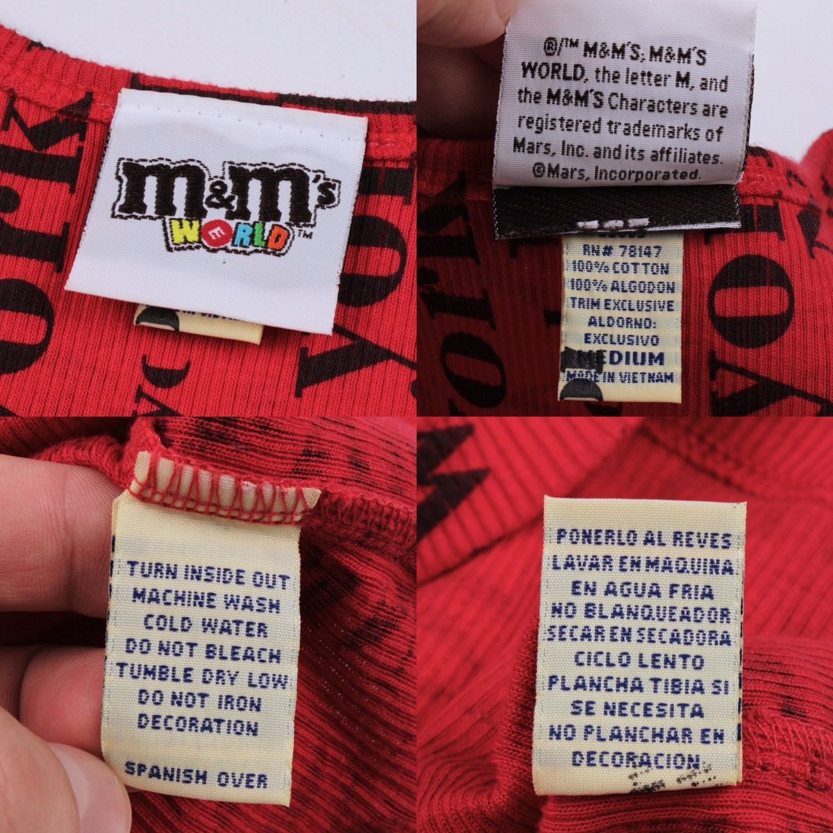 Vintage M&M's World Vintage New York Cotton Stretches Red Tank Top Size M / US 6-8 / IT 42-44 - 16 Thumbnail