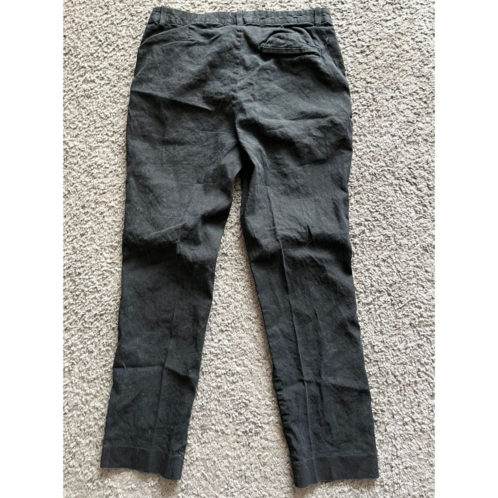 Theory Theory Black Linen Blend Pull On Ankle Pants Women's Size 2 Elastic Waist Casual Classic Size 26" / US 2 / IT 38 - 3 Thumbnail