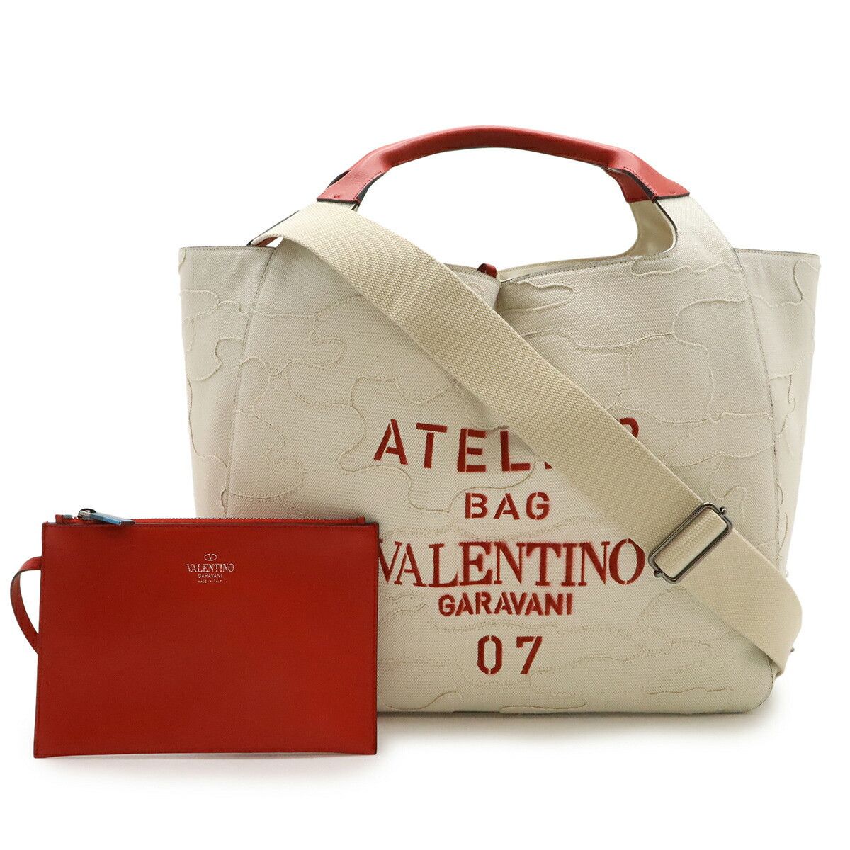 Valentino Valentino Valentino Garavani Atelier 07 Canvas 2way Tote Bag Textile Tote Bag DUTY FREE for USA Size ONE SIZE - 1 Thumbnail