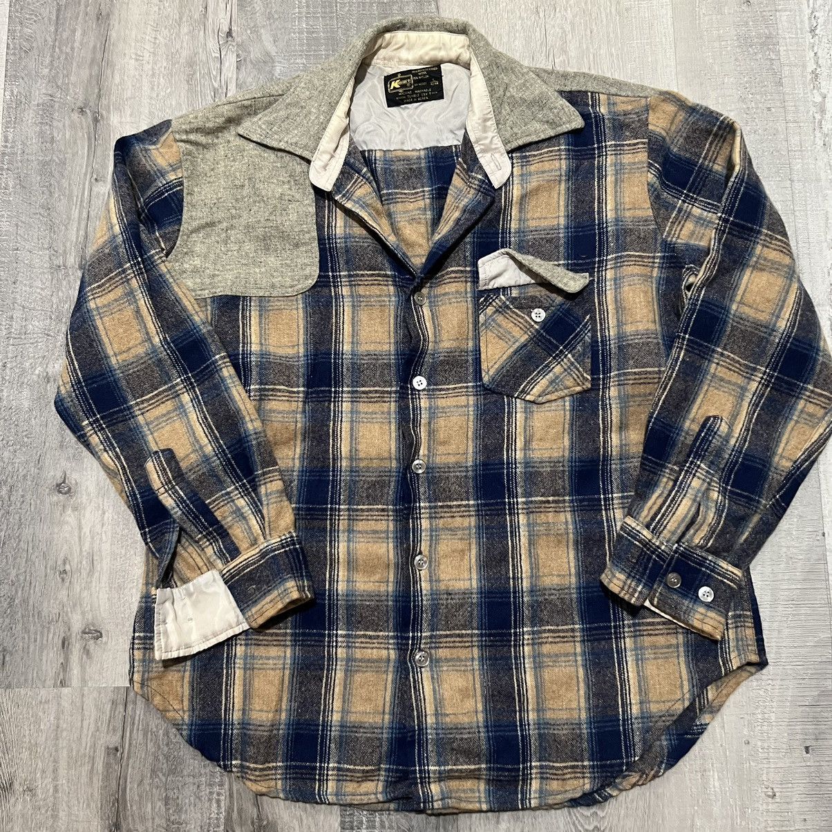 Vintage VTG 1970s K-Mart Plaid Wool Outdoor Hunting Flannel Shirt Size US L / EU 52-54 / 3 - 1 Thumbnail