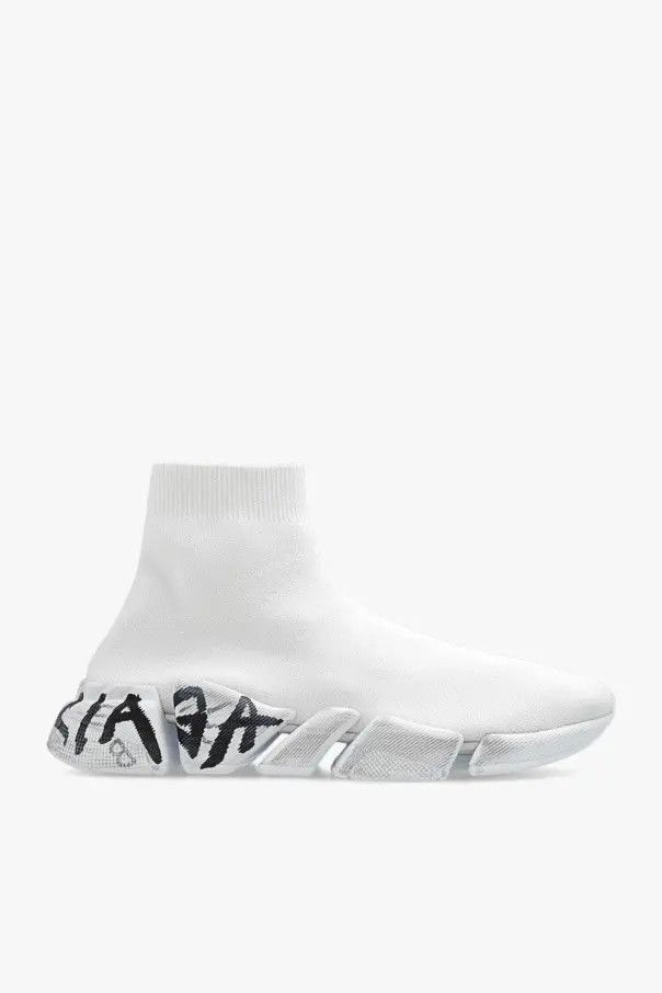 Balenciaga o1w1db10625 Speed 2.0 Recycled Knit Sneakers in Light Grey Size US 4 / IT 34 - 1 Thumbnail