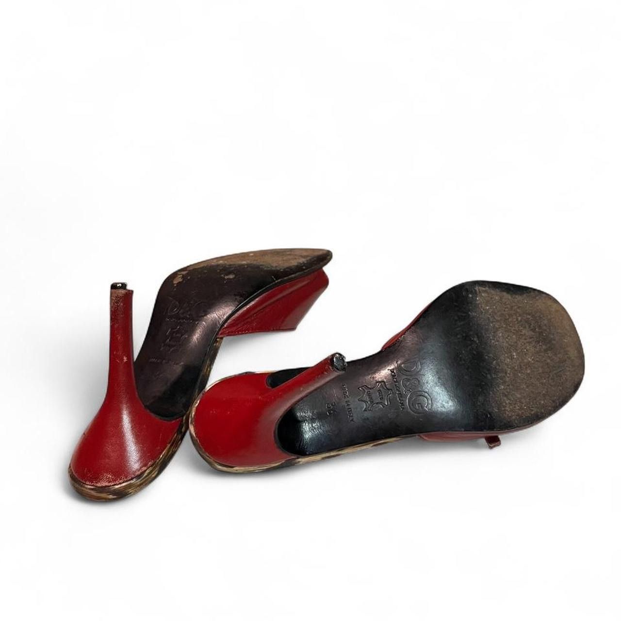 Dolce & Gabbana Vintage y2k D&G mule heels leopard print &red leather detail Size US 5 / IT 35 - 5 Thumbnail