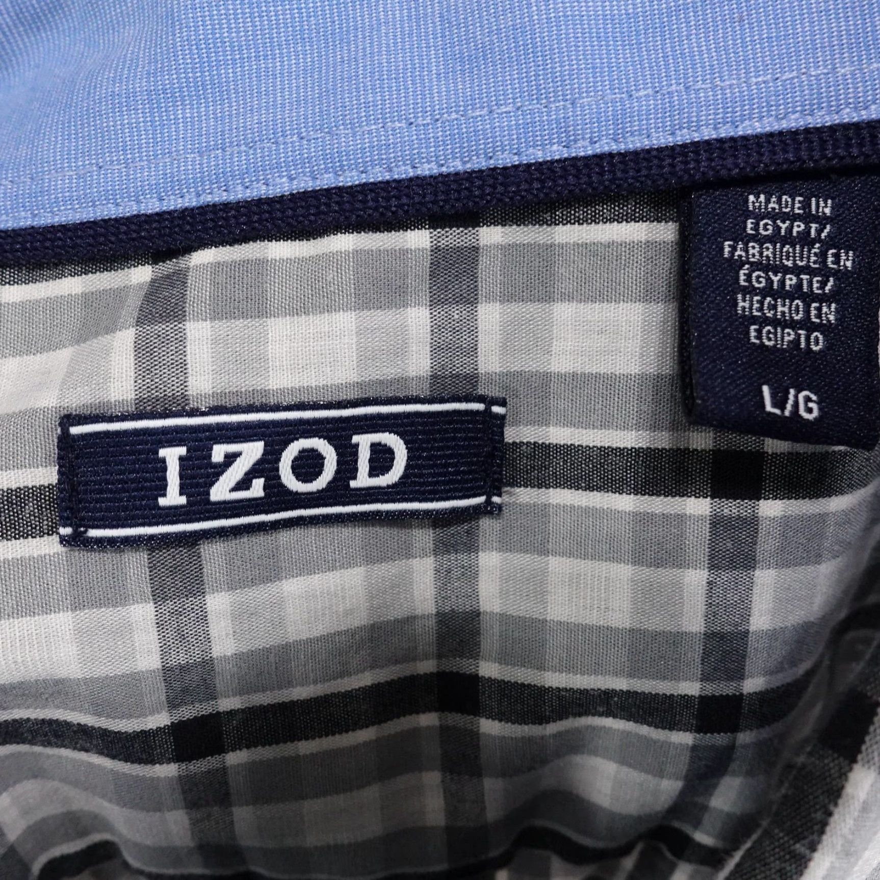 Izod IZOD Shirt Mens Large Gray Plaid Long Sleeve Button Down Stretch Casual Size US L / EU 52-54 / 3 - 6 Thumbnail