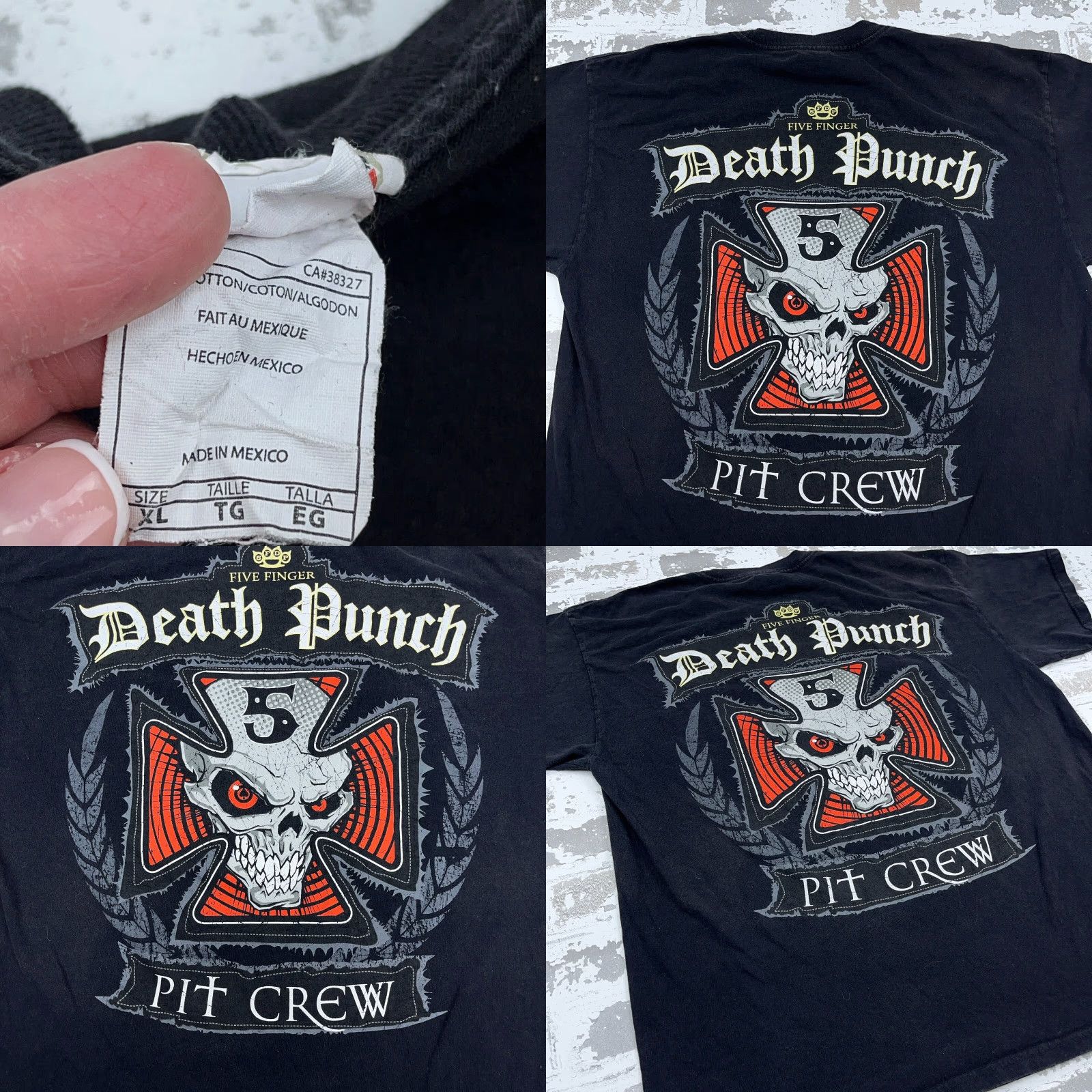 AAA VINTAGE 5 FINGER DEATH PUNCH SHIRT Men XL Black Tee Tour Band Pit Crew Mercy Y2K Size US XL / EU 56 / 4 - 8 Thumbnail