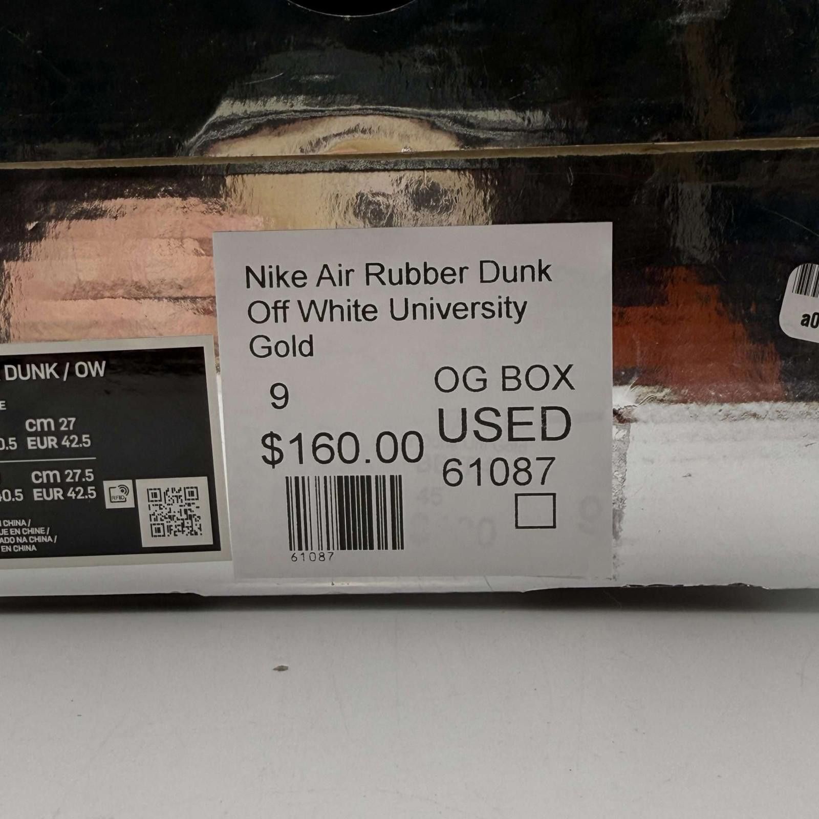 Nike Nike Air Rubber Dunk Off White University Gold Size US 9 / EU 42 - 9 Thumbnail